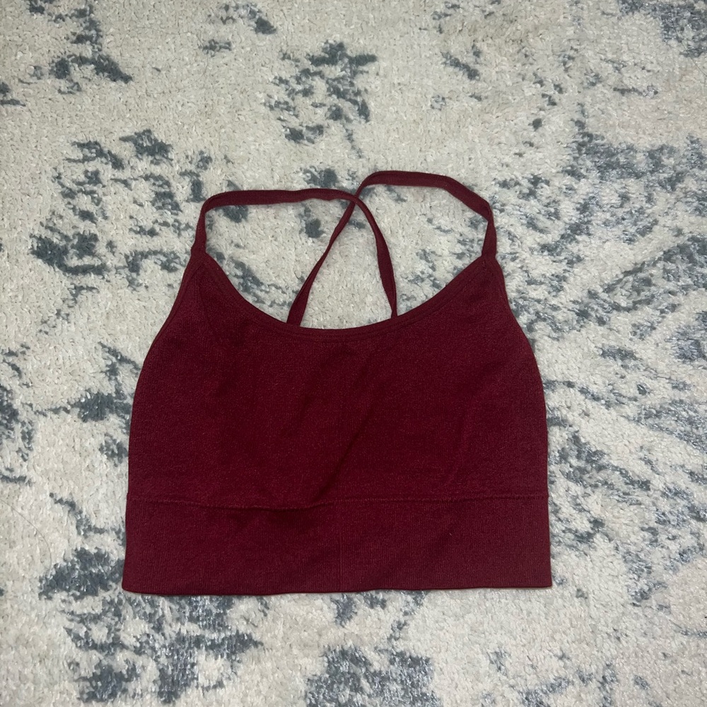Burgundy Strappy Crop Top